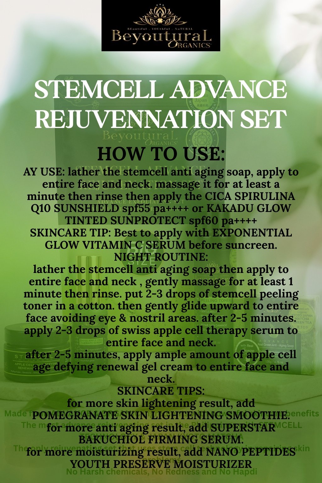 Regular set: STEMCELL ADVANCE REJUVENATION SET (Most advance rejuvenating set with stem cell technology) - Image 2